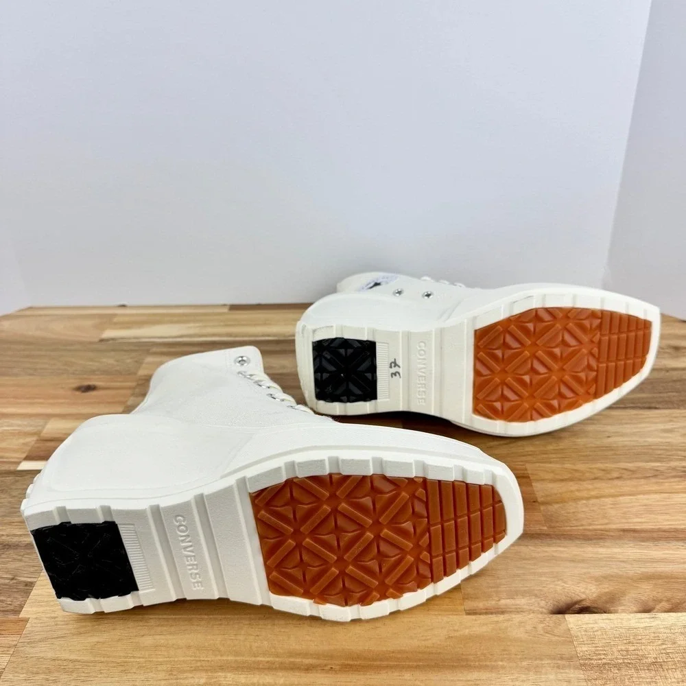 NEW Converse Chuck 70 De Luxe Wedge Heels White Platform Canvas High Top Shoes